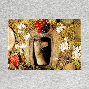 George the mouse in a log pile house T-Shirt